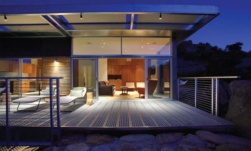 Custom home featuring flat grain plywood